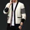 Knitted Cardigan Korean Fashion V-neck Coat - Image 9