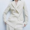 Women's Fashion Slim Double-breasted Blazer Straight-leg Pants - Image 3