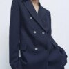 Women's Fashion Slim Double-breasted Blazer Straight-leg Pants - Image 5