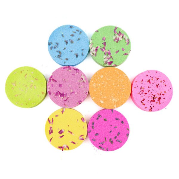 Shower Steamer Aromatherapy Shower Sheet Round Biscuit Flower Shower Sheet Set Essential Oil Bath Salt Bubble Bomb - Image 6