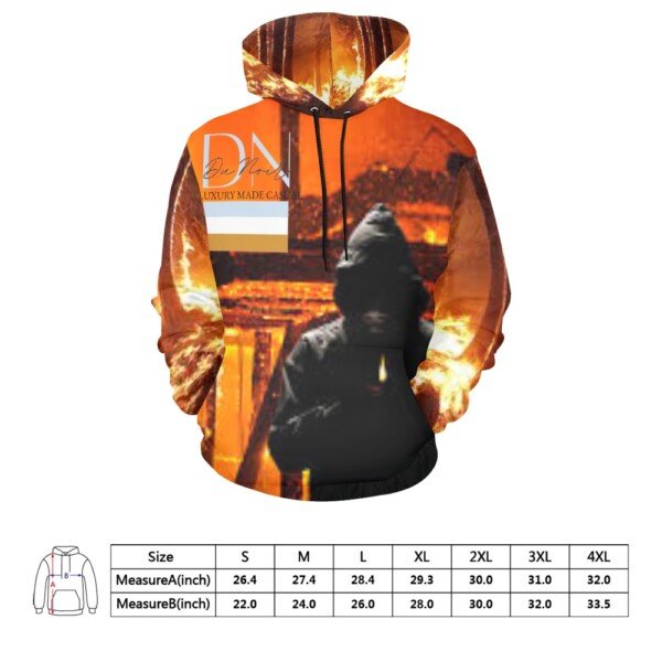 DuNoir Fire All Over Hoodie - Image 6