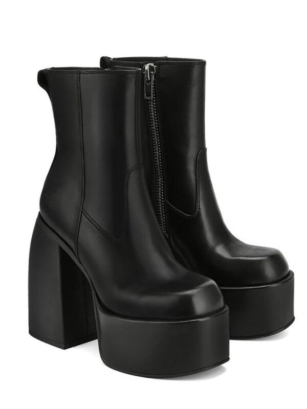 Punk Knee-length Women's High Boots Stretch - Image 2