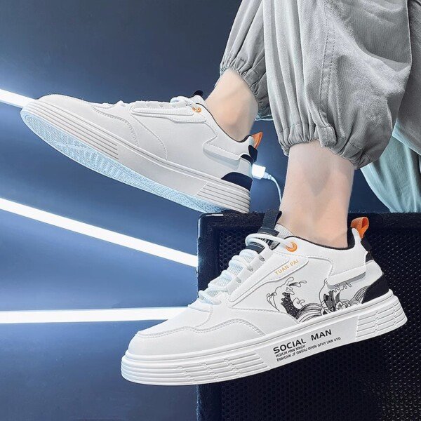 Sneakers Men's Sports White Fashion Shoes - Image 9