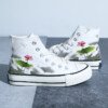 Chinese Style Canvas Shoes Retro Landscape Painting Lotus Pond Bamboo Forest Student High-top Board Shoe - Image 4