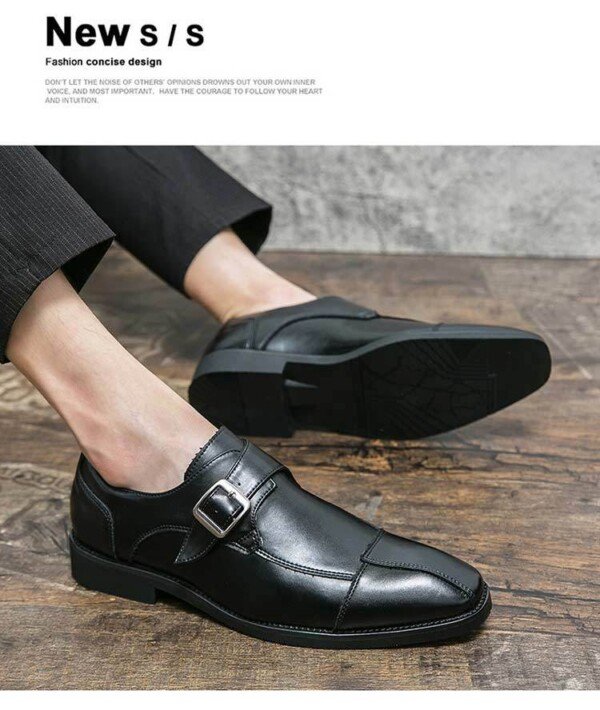 Men's British Style Assorted Colors Retro Buckle Casual Leather Shoes - Image 10