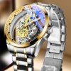 Men Watch Skeleton Automatic Quartz Watch Gold Skeleton Vintage Man Watch Mens Watches Top Brand Luxury - Image 6