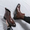 British Fashion High Top Casual Leather Shoes Men's Chelsea Leather Boots - Image 6