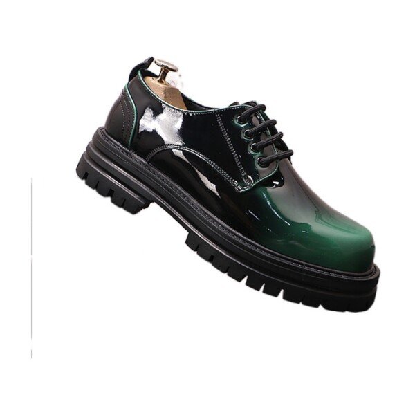 Men's Autumn And Winter Bright Leather Shoes Thick Sole Fashion Casual - Image 5